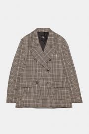 PLAID BLAZER at Zara